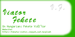 viator fekete business card